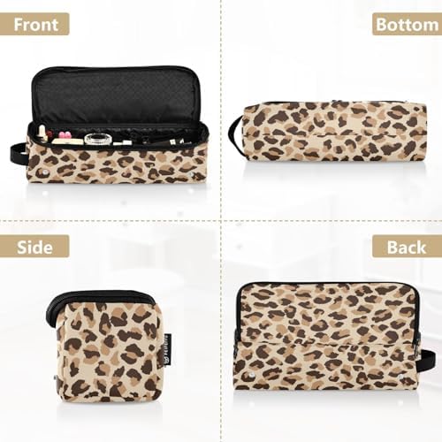 Hair Tools Travel Bag with Heat Resistant Mat 2-in-1 Hot Tools Travel Bag Organizer Flat Curling Iron Travel Case for Straightener Leopard Print Brown - Image 5