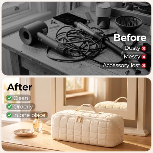 Hair Tool Organizer for Dyson Airwrap and Shark, Beige - Image 5