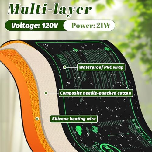6 PCS Durable Seedling Heat Mat for Plants - 10'' x 20.5'' Bulk Seed Starting Heating Mat for Indoor Grarden Greenhouse, Waterproof Warm Hydroponic Seed Mat for Plant Germination Growth - Image 2