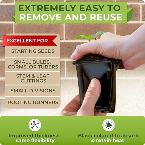 CARPATHEN Nursery Pots for Plants with Drainage Holes, 2.4 inch, 64 Pack - Image 5