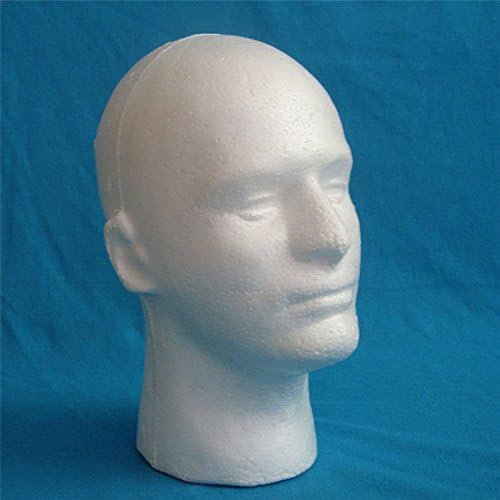Male Wig Display Mannequin Head Stand Model Styrofoam Foam White - Image 5