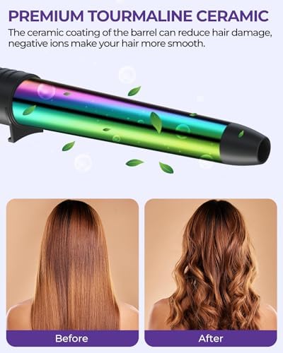Ohuhu 5 in 1 Curling Wand Set, 0.35"-1.25" Interchangeable Ceramic Barrels - Image 6