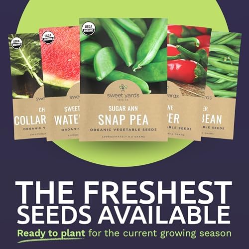 Organic Southern Garden Seeds Variety Pack - 10 Individual Packs - 2026 Season - Sugar Ann Snap Pea, Sweet Crimson Watermelon and More! for Indoor & Outdoor Planting (Non-GMO, Certified Organic) - Image 3