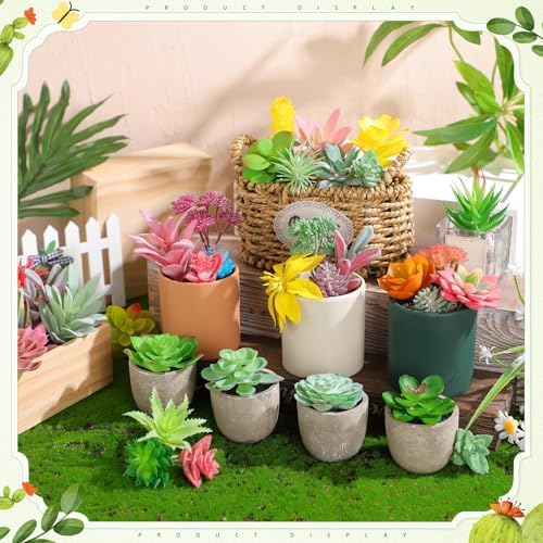 WILLBOND 100 Pcs Fake Succulent Artificial Succulents Plants, Fresh Style - Image 5