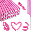 30PCS 9.45" Flexi Rods Curlers Set for Short and Long Hair, No Heat Foam Rollers with Steel Comb Buytta by Buytta
