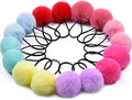 MORGLES 16pcs Pom Pom Hair Ties, Fluffy Ponytail Holders for Girls Toddlers, 2 inch, Multi-colour by Morgles