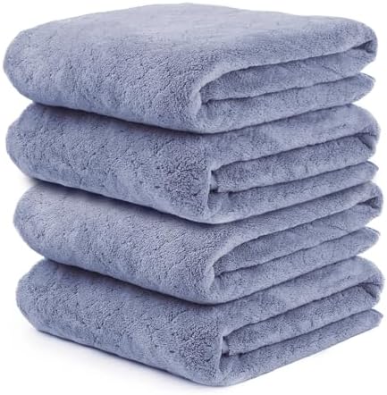 JML Bath Towels, Pack of 4, 30"x60", Large, Blue by JML