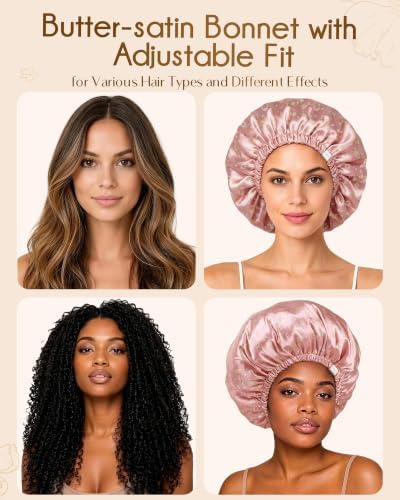 YANIBEST Adjustable Satin Bonnet with No Damage Hair Scrunchie - Image 6