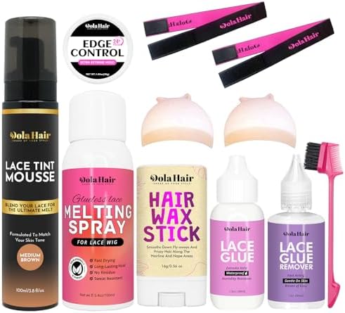 Dolahair Lace Glue Kit Wig Installation Kit & Melting Spray (Medium Brown) by Dolahair