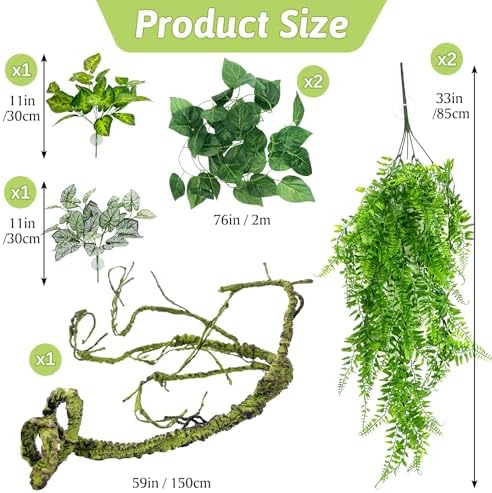 Fake Reptile Plants for Tank, Bendable Snake Climbing Vines - Image 2