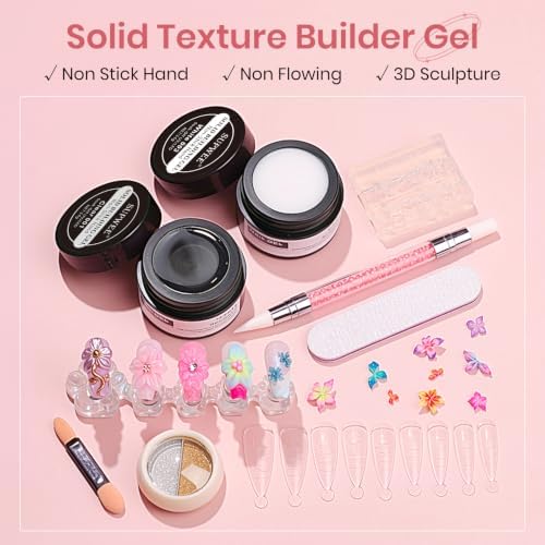 3D Nail Art Gel Clear and White Solid Builder Gel for Nails - Image 3