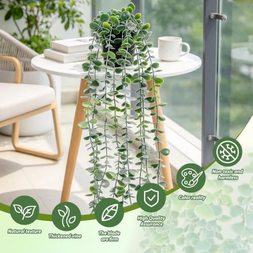 YAYUZEST 3pcs 24" Fake Hanging Eucalyptus Plant for Bathroom Wall Art Decor - Image 3
