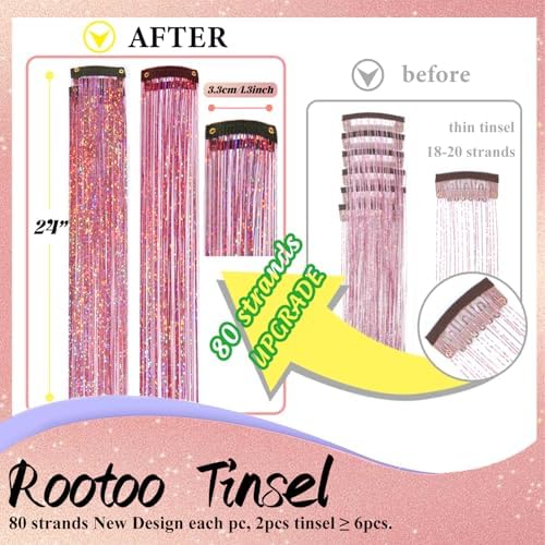 Hair Tinsel Clip in Pink Fairy Hair Tinsel Kit - Image 2
