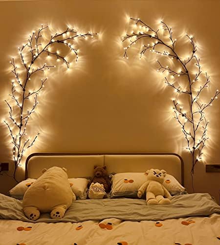 The Lighted Willow Vine Plants for Living Room Decor,LKGOOD Christmas Decorations, Light Trees with 144 LEDs Plug in for Decoration Inside(1PCS Black) - Image 3