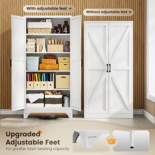 Yizosh Metal Storage Cabinet with Doors and 4 Adjustable Shelves - Image 6