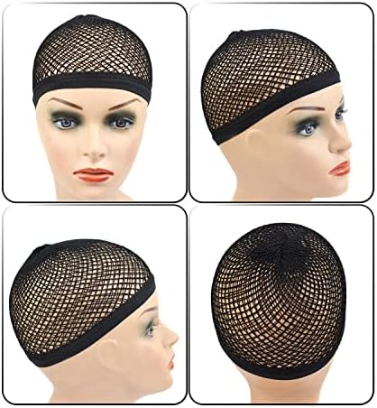 2 Pieces Mesh Wig Caps for Long Hair with Open-end Wig Cap Weaving Wig Cap for Women (Black L) - Image 5