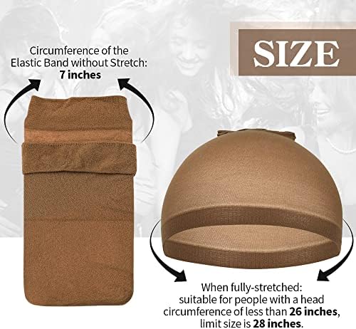 Dreamlover Wig Caps for Women,Wig Stocking Caps, Natural Brown, 12 Pieces - Image 2