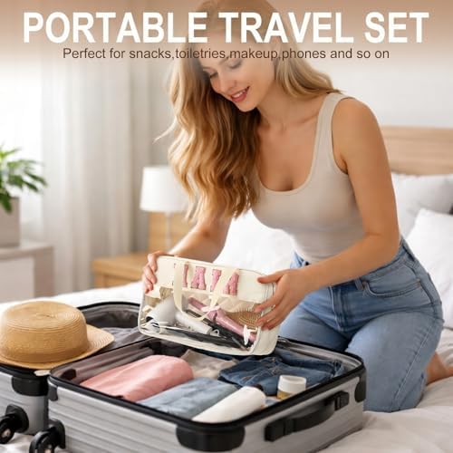 Pinkunn Hair Tool Travel Bag Tools Large Travel Case, Cream White - Image 6