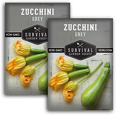 Grey Zucchini Seeds for Planting - 2 Packs by SurvivalGardenSeeds