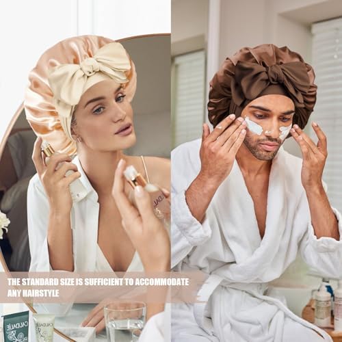 Silk Bonnet for Women,Adjustable Double Layer Sleep Cap - Image 6