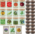 Homestead Garden Starter Kit – Complementary Non-GMO, Heirloom Vegetable Seeds for a Tasty, Sustainable Garden - Includes 20 Coco Coir Starter Pucks by FreedomFarms