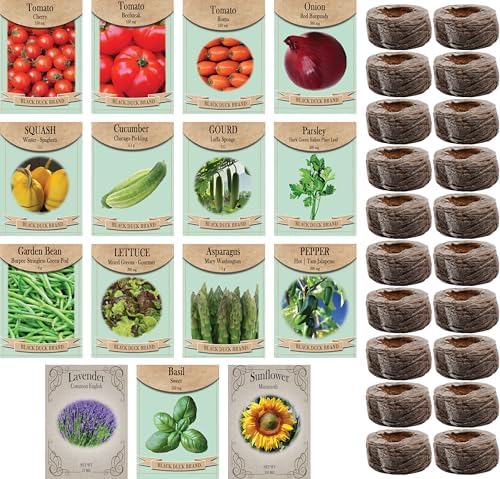 Homestead Garden Starter Kit – Complementary Non-GMO, Heirloom Vegetable Seeds for a Tasty, Sustainable Garden - Includes 20 Coco Coir Starter Pucks by FreedomFarms