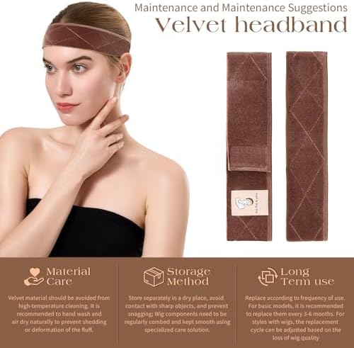Medium Brown Wig Grip Band 2 Pack for Half Wig, Non Slip - Image 2