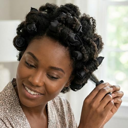 Donna Collection Pillow Satin Rollers, Black - Image 7
