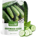 Groundio Cucumber Seeds - 50 Heirloom Non-GMO Seeds for Planting Outdoors in Trellises, Raised Beds, Space Gardens - Pickling and Slicing Straight Eight Cucumbers by Groundio