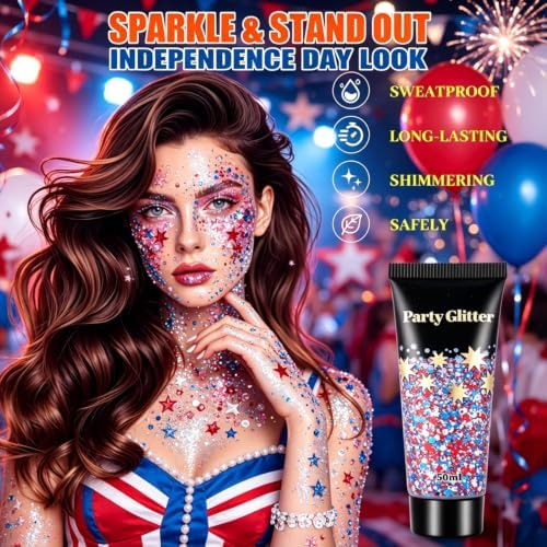 AROIC 6 Pack Glitter Gel 50ml – Face Body Hair Glitter for Festival - Image 5