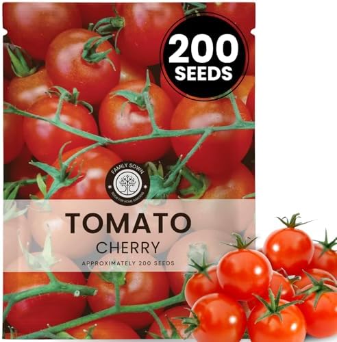 Cherry Tomato – 200 Premium Seeds for Planting – Sweet, Prolific, High-Yielding Heirloom for the 2026 Season – 600-Milligram Pouch by FamilySown