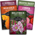 Flower Seeds Variety Pack for Planting – Annual & Perennial by SurvivalGardenSeeds