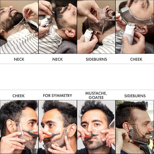 Men's Beard Trimming Kit, Beard Shaper Template with Built-in Comb & Stubble Beard Comb, Beard Lineup Tool for Straight/Curved Beard Line, Beard Grooming Accessories for All Beard Styles - Image 2