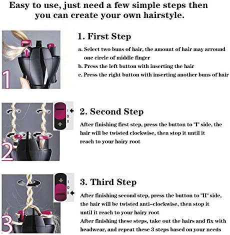 Electronic Hair Rollers, Auto Smart DIY Hair Styling Tools, Electric Quick Twister and Braider Machine, Battery Powered (Not Included) - Image 5