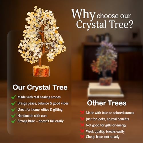 YATSKIA Citrine Crystal Tree of Life, Unique Gifts for Women, Mom & Sister, Handmade Gemstone Money Tree, Boho Room, Shelf & Office Desk Decor, Birthday Gifts - Image 6