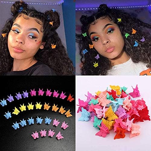 MUUZLL 50 Pack Butterfly Hair Clips Pastel Mini Cute Accessories For 90S Girls Women, Matte Colors Assorted Color, Beautiful And Random Colour - Image 6