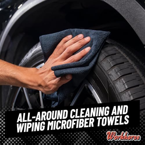 Chemical Guys Workhorse Professional Grade Microfiber Towels for Cars - Black 16x16 Inch Microfiber Cleaning Cloths for Home & Pet Drying, Soft & Scratch-Free, Drying & Cleaning, 3 Count (Pack of 2) - Image 2