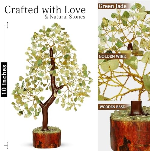YATSKIA Green Jade Tree of Life Crystal Bonsai, Unique Gifts for Women, Mom & Sister, Handmade Gem Tree, Boho Home, Room & Office Desk Decor, Birthday Gifts - Image 2