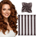 6-Pack Heatless Hair Curlers for Overnight Curls – Soft Flexi Rods for No Heat Styling, Comfortable Hair Rollers to Sleep In for Women, Heatless Curling Rod Set for Natural Waves by KAFTERI
