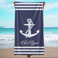 JML Personalized Beach Towel with Name, Custom Anchor Beach Towel, Customized Microfiber Pool Towel, Quick Dry & Absorbent Swim Towel for Adult,Anniversary, Birthday, Summer Holiday,Vacation by JML