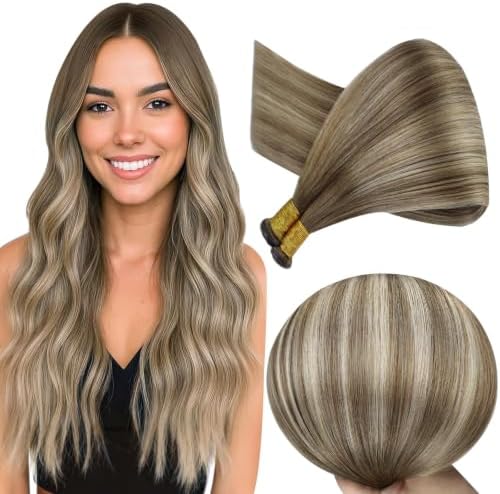 Full Shine Genius Weft Real Human Hair Extensions for Women 20 Inch 120g by FullShine