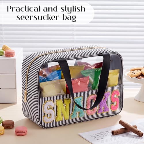 Sanwuta Clear Seersucker Snacks Bag, Black - Image 4