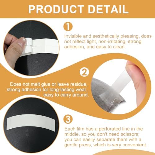 72 Pcs Double Sided Wig Tape, Pre Cut Lace Tape Strips - Image 3