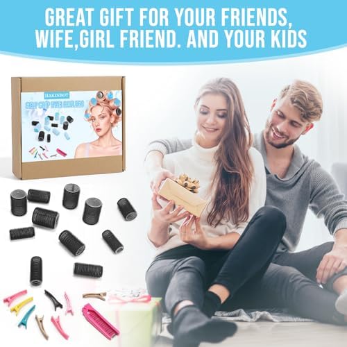 Heatless Self-Grip Hair Rollers Kit, 3 Sizes (0.79",1.18",1.57") for Short/Medium/Long Hair | 36 Rollers +12 Clips + Foldable Comb | No Heat Curlers for Overnight Waves,.Blue or black randomly! - Image 5