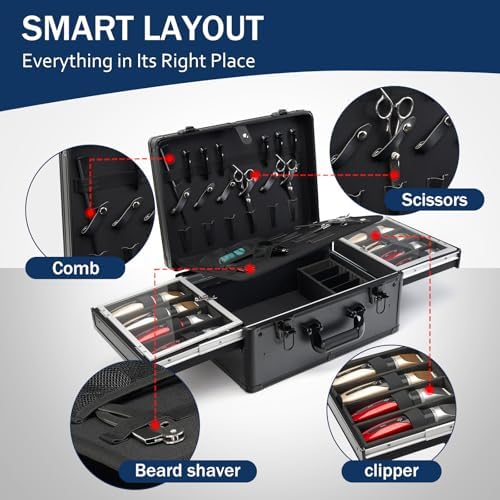 MoyRetty Professional Barber Case with Cap Clear dustproof, 16.5"*12.4"*7" - Image 2