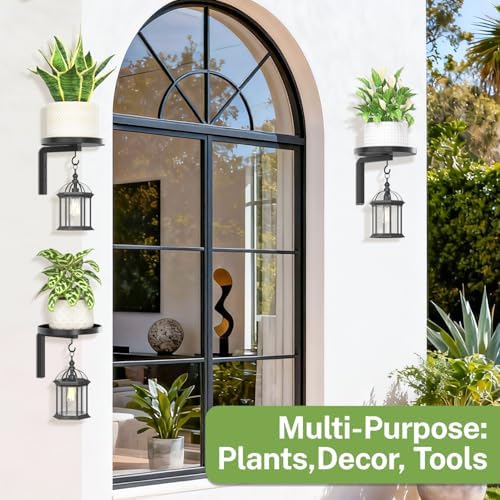 Plant Wall Hanger Holder Set of 3 for Indoor Outdoor, Black - Image 6