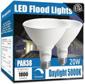 Gonhom Par38 led Flood Lights Outdoor Light Bulb,Dimmable 1800LM,20W Replace up to 200W,Outdoor Flood Light Bulbs for Backyard,Garage,Porch,Garden,2 Pack 5000K Daylight by Gonhom