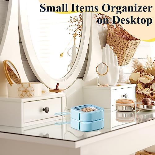 2 Pack Portable Hair Tie Organizer Travel, Small Hair Tie Container, Blue - Image 6