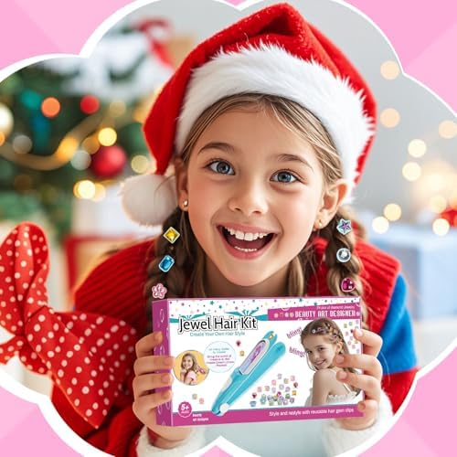 kidzkube Hair Gem Stamper Kit, Bling Hair Jewels for Girls Toys, Hair Styling Tool with Reusable Shining Diamonds, Birthday Gifts Toys for Girls Ages 3 4 5 6 8-12 - Image 7