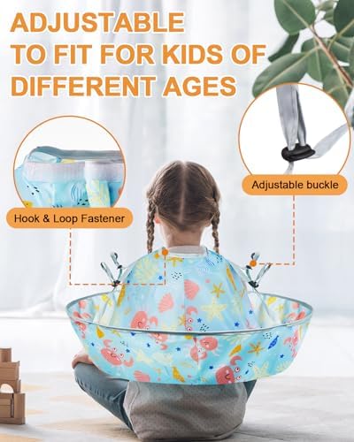 Lictin Haircut Capes Umbrella for Kids - Hair Cutting Haircut Cape Kids Waterproof Foldable Adjustment - Image 5